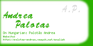 andrea palotas business card